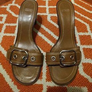 Coach Natalie brown heel slides with buckle 7.5